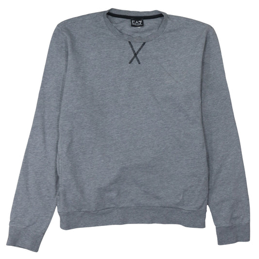 Emporio Armani EA7 Men's Grey XL Crew Neck Cotton Pullover Sweatshirt
