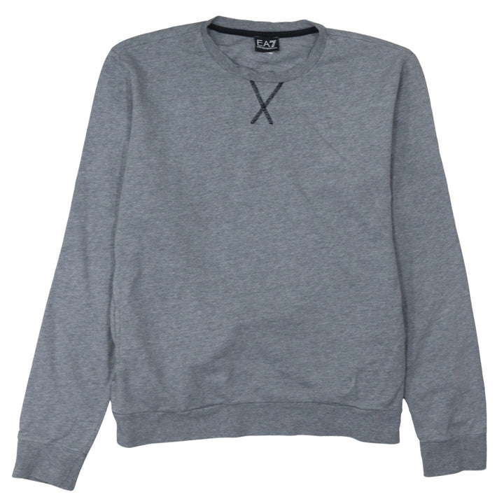 Emporio Armani EA7 Men's Grey XL Crew Neck Cotton Pullover Sweatshirt