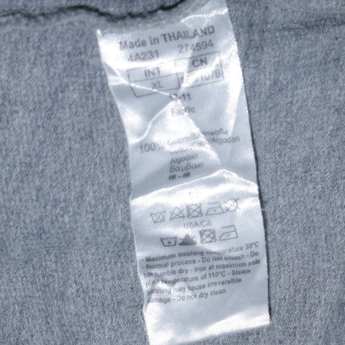 Emporio Armani EA7 Men's Grey XL Crew Neck Cotton Pullover Sweatshirt