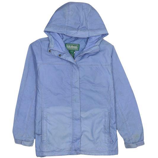 L.L. Bean Womens Blue Hooded Waterproof Rain Jacket L Regular
