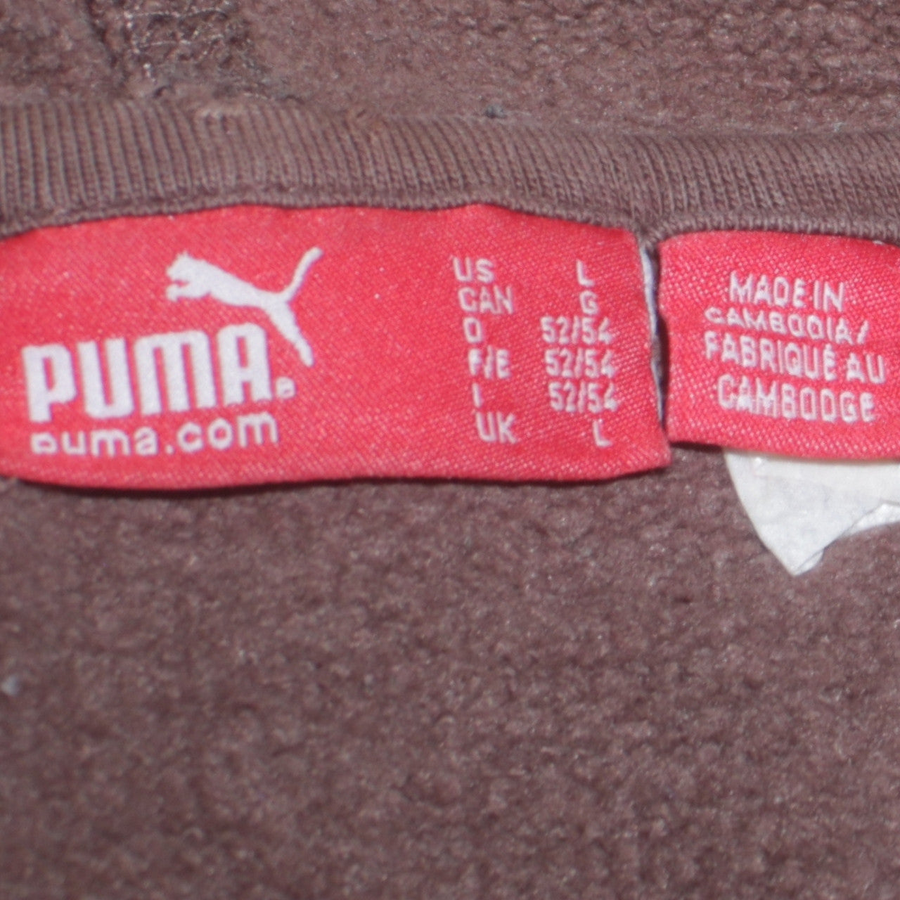 Puma Men’s Brown Pullover Hoodie L Fleece Graphic Print Sportswear