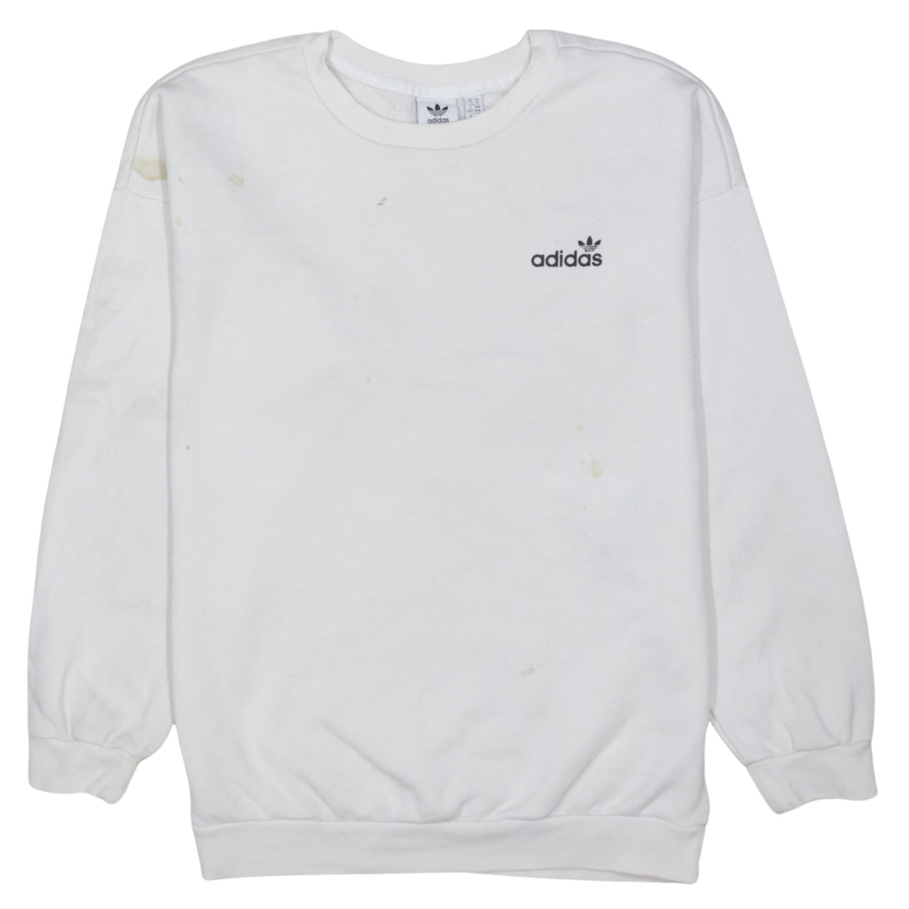 Adidas Womens White Crew Neck Pullover Sweatshirt Size 14