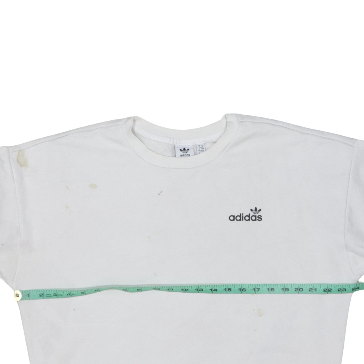 Adidas Womens White Crew Neck Pullover Sweatshirt Size 14