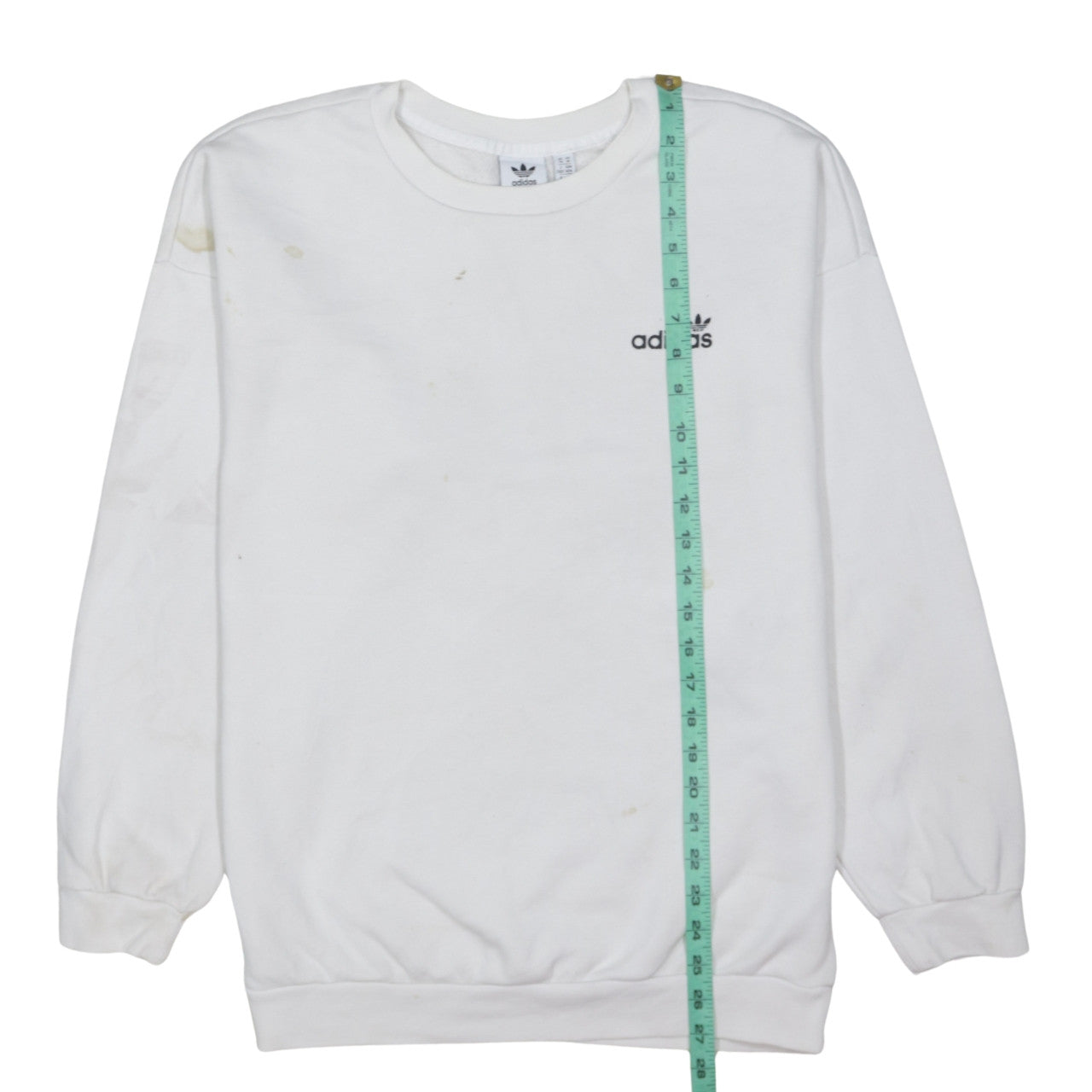 Adidas Womens White Crew Neck Pullover Sweatshirt Size 14