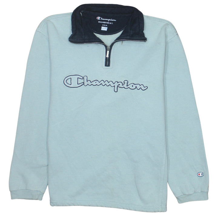 Champion Boys Blue 1/4 Zip Logo Fleece Sweatshirt 13-14 Years