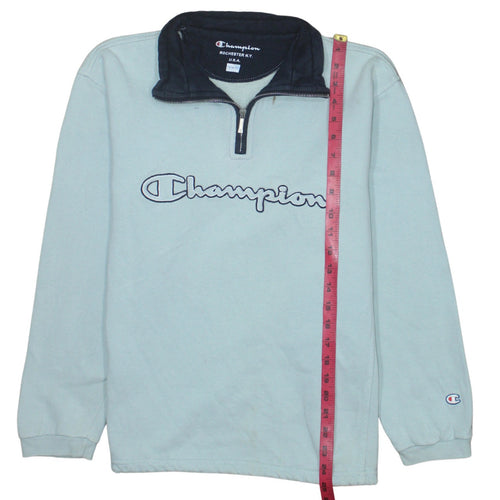 Champion Boys Blue 1/4 Zip Logo Fleece Sweatshirt 13-14 Years