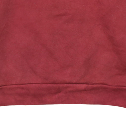 Adidas Womens Red Crew Neck Pullover Sweatshirt XS Logo Print