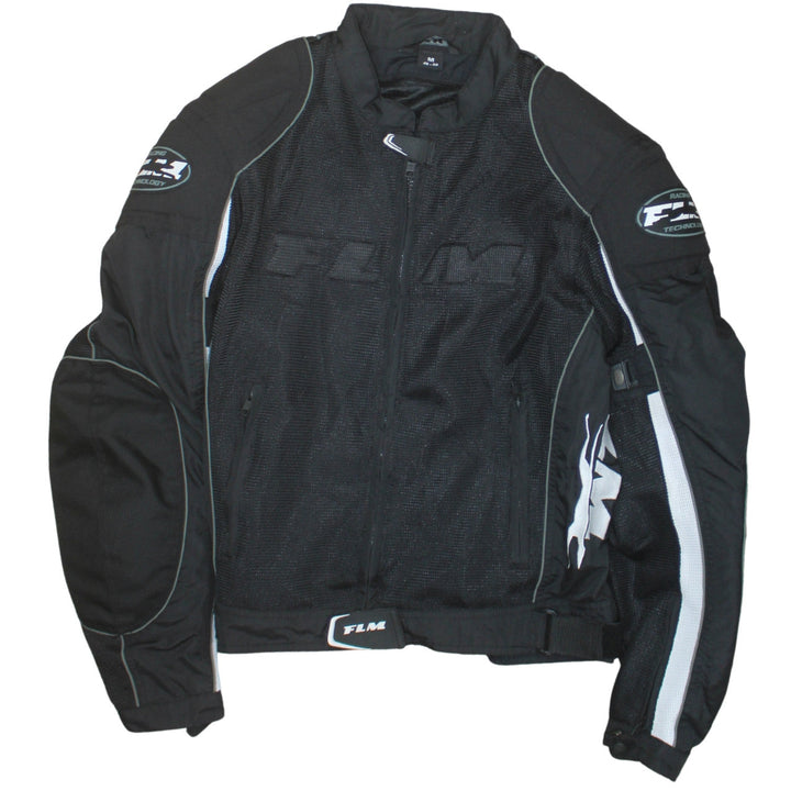 FLM Men's Black M Motorcycle Jacket Polyamide Mesh Lined Size M 38in