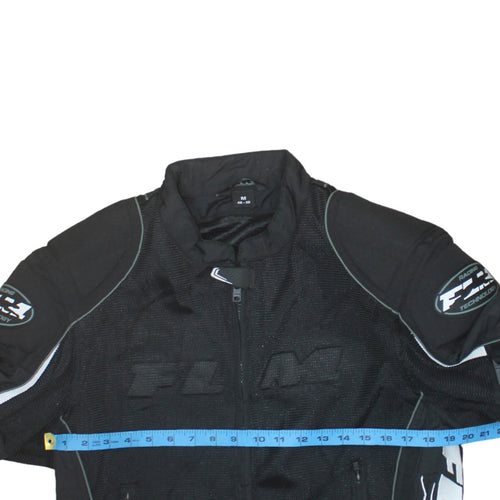 FLM Men's Black M Motorcycle Jacket Polyamide Mesh Lined Size M 38in