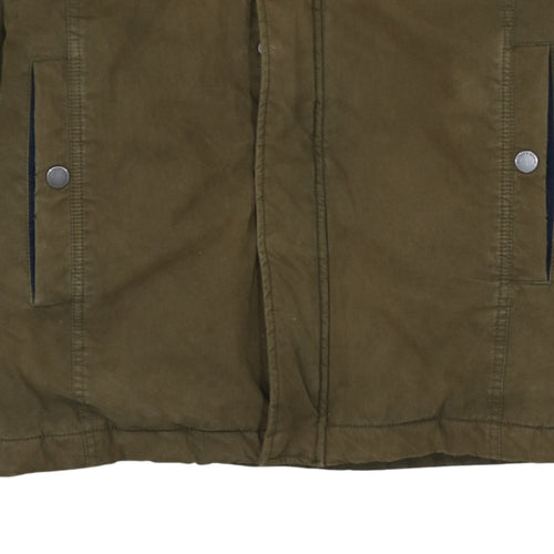 Tommy Hilfiger Men’s Green Military Jacket XL Full Zip Cotton