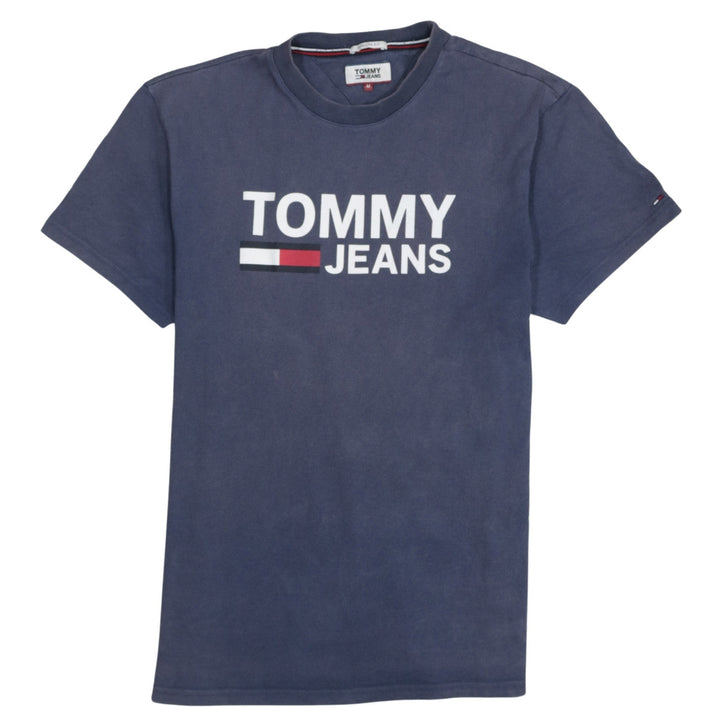 Tommy Jeans Men's Blue Regular Fit Logo Cotton T-Shirt Size M