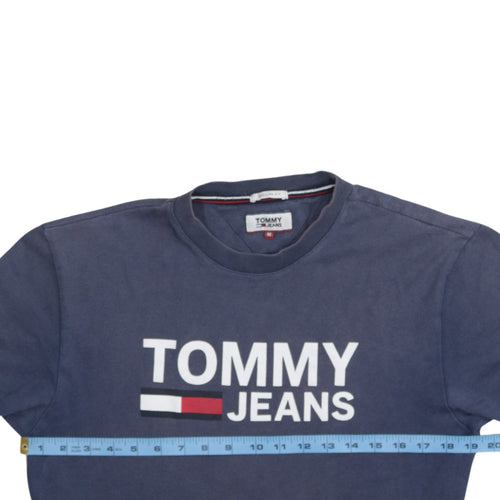 Tommy Jeans Men's Blue Regular Fit Logo Cotton T-Shirt Size M