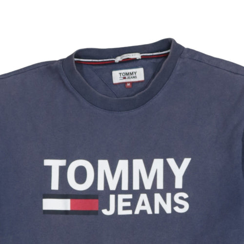 Tommy Jeans Men's Blue Regular Fit Logo Cotton T-Shirt Size M
