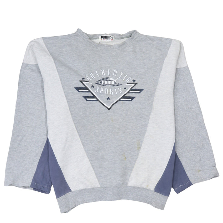 Puma Mens Grey XL Vintage Pullover Sweatshirt Graphic Print
