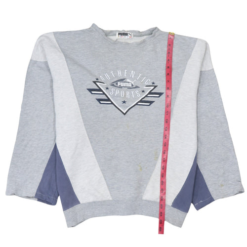 Puma Mens Grey XL Vintage Pullover Sweatshirt Graphic Print