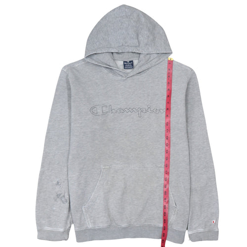 Champion Mens Grey XL Pullover Hoodie Embroidered Logo Sweatshirt