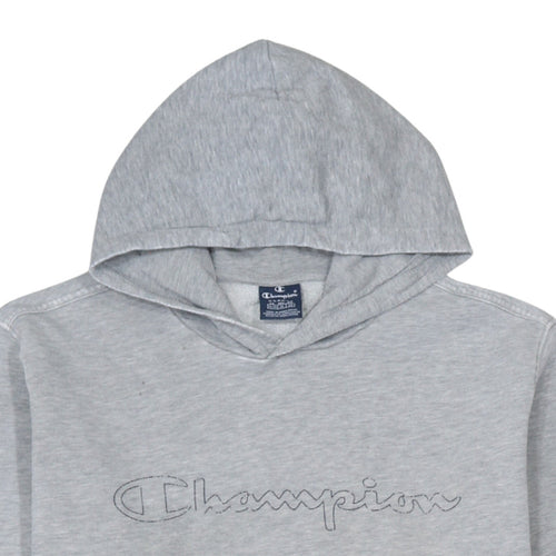 Champion Mens Grey XL Pullover Hoodie Embroidered Logo Sweatshirt