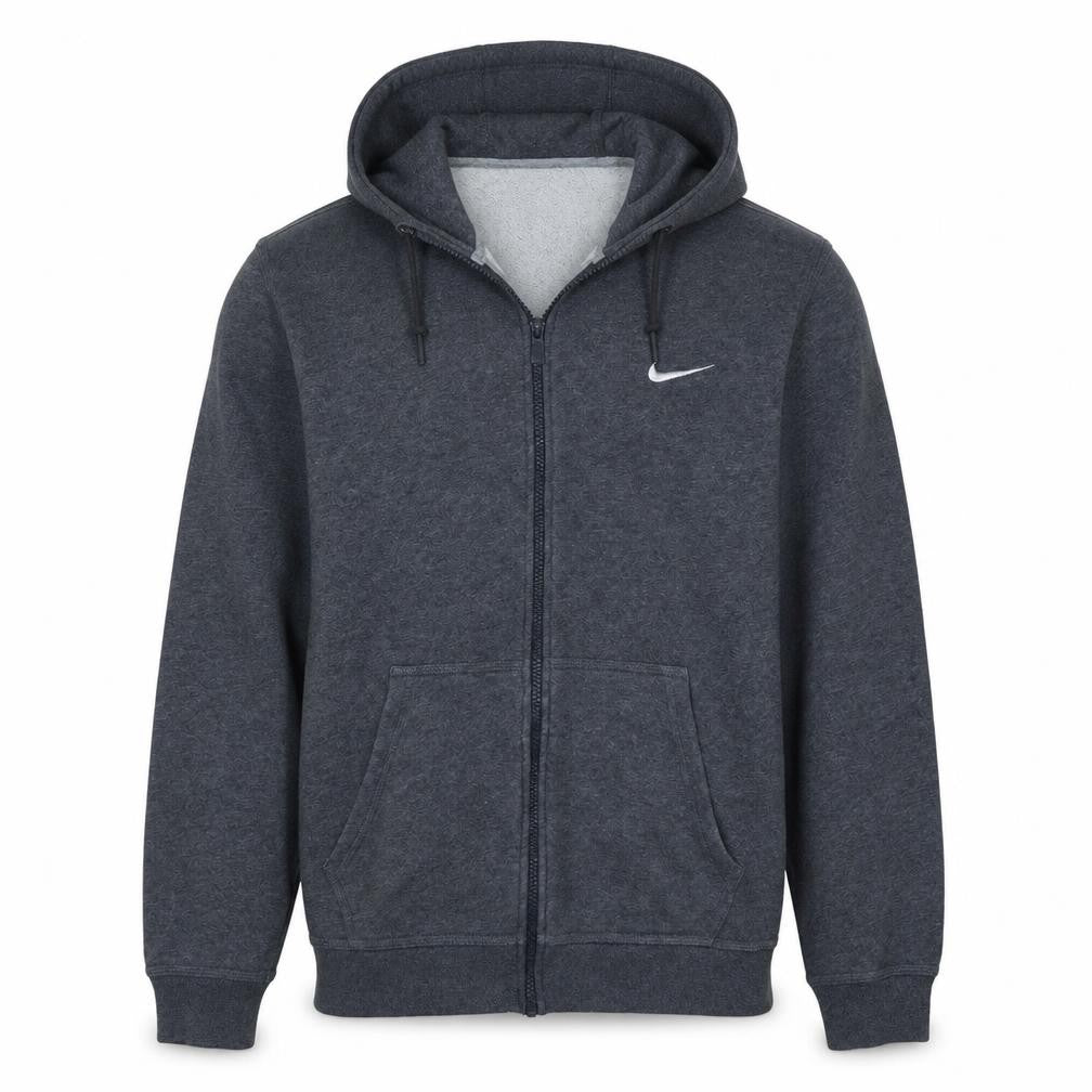 Nike Men's Grey Full Zip Hoodie Size M Regular Fit Fleece Jacket