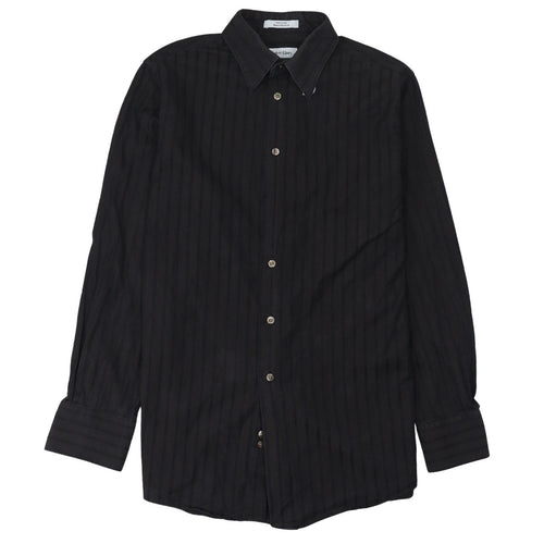 Calvin Klein Men's Black Slim Fit Long Sleeve Striped Button-Up Shirt Size S