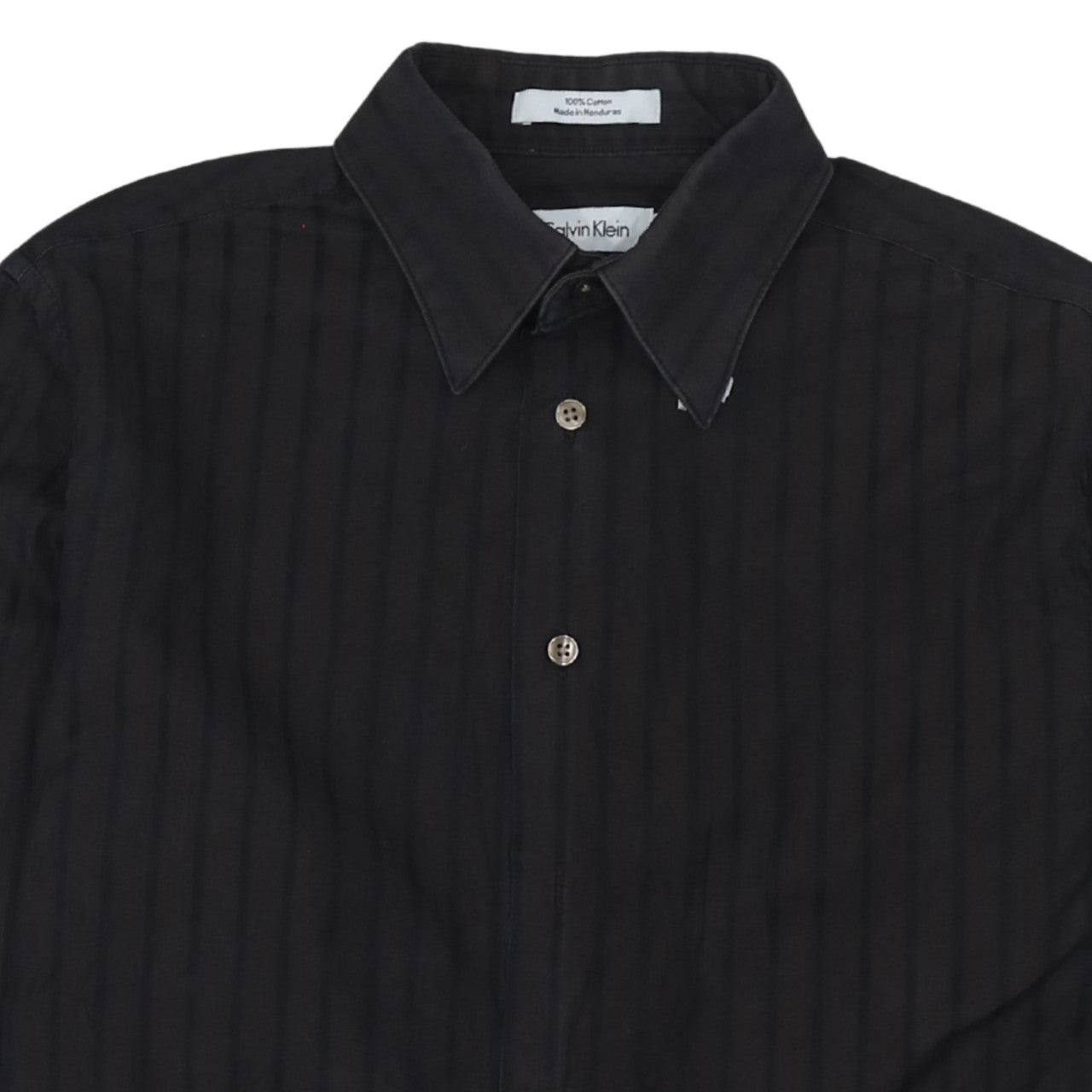 Calvin Klein Men's Black Slim Fit Long Sleeve Striped Button-Up Shirt Size S