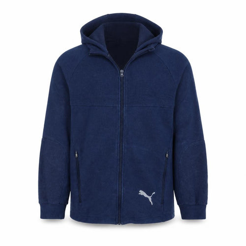 Puma Men's Blue Full Zip Hoodie Size M Sports Fleece Sweatshirt