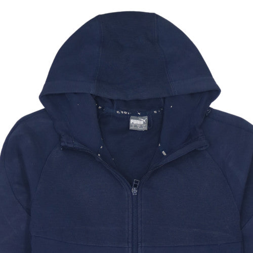 Puma Men's Blue Full Zip Hoodie Size M Sports Fleece Sweatshirt