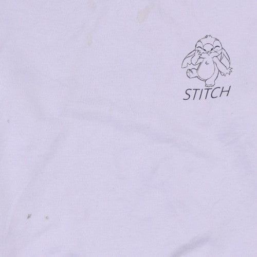 Disney Women XS Purple Stitch Sweatshirt Pullover Casual