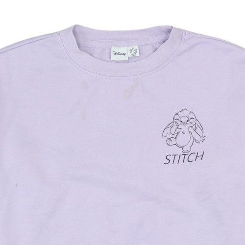Disney Women XS Purple Stitch Sweatshirt Pullover Casual