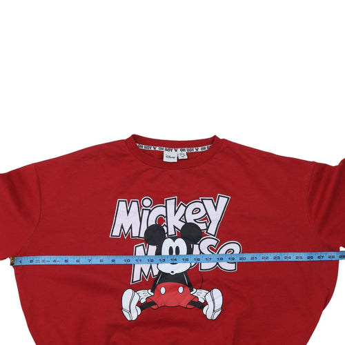 Disney Women Red Mickey Mouse Pullover Sweatshirt XL