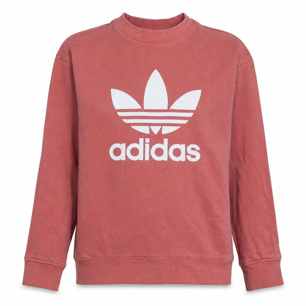 Front view of Adidas women’s pink crew neck pullover sweatshirt xs