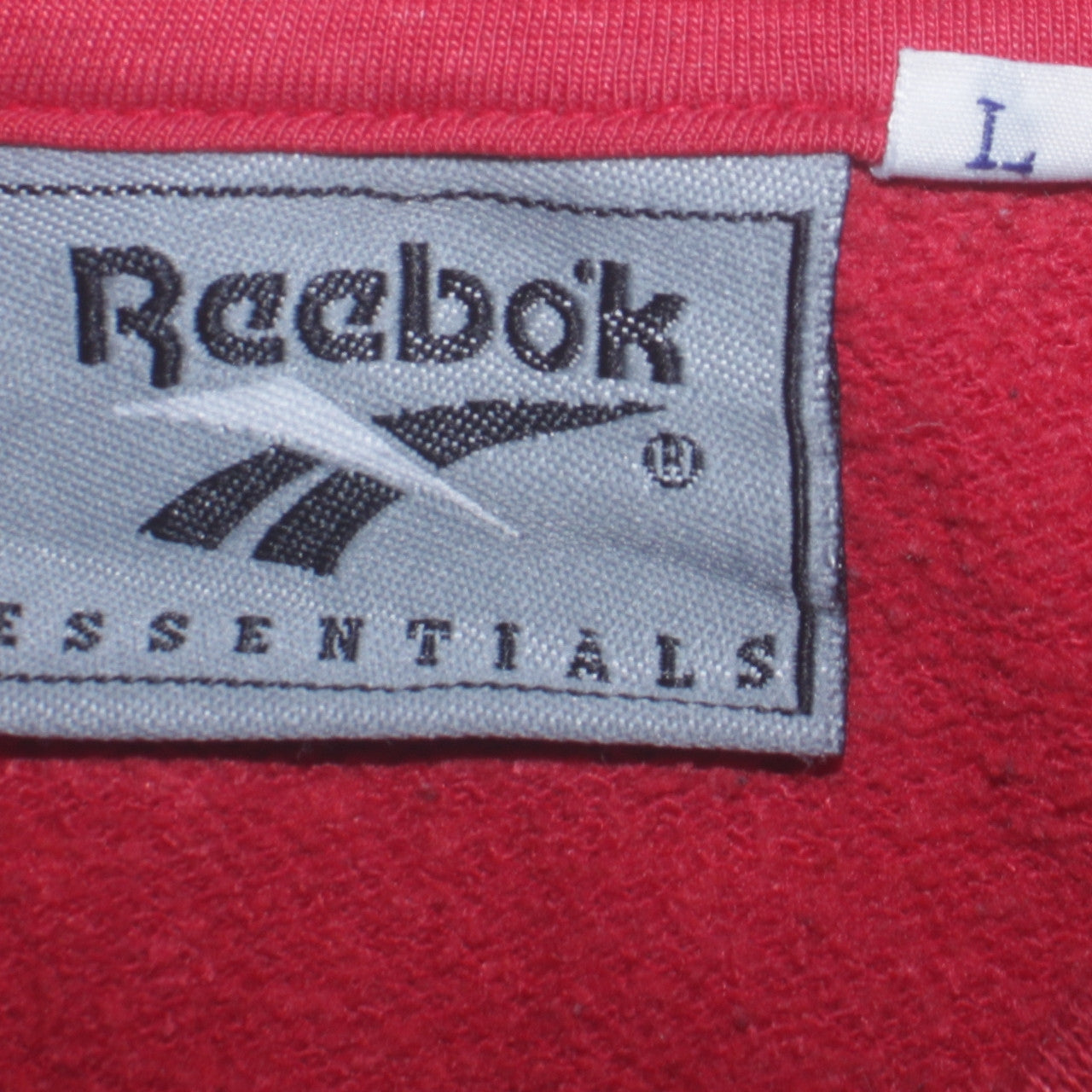 Reebok Men's Red Crew Neck Fleece Sweatshirt L Pullover Vintage Sportswear