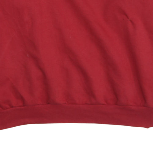 Reebok Men's Red Crew Neck Fleece Sweatshirt L Pullover Vintage Sportswear