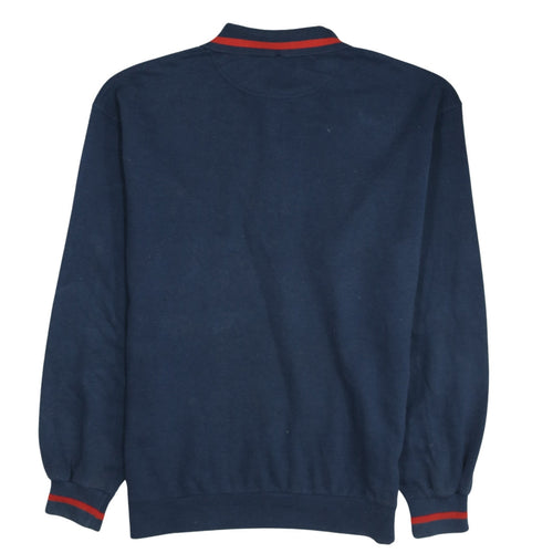 Fila Men’s Blue Long Sleeve Polo Shirt L Vintage Sportswear