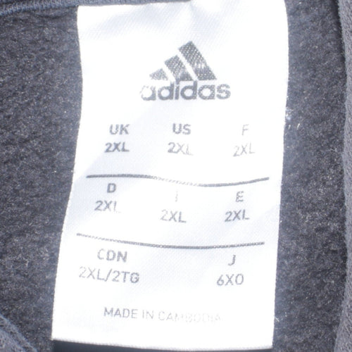 Adidas Men's Black 2XL Pullover Hoodie Fleece Sportswear