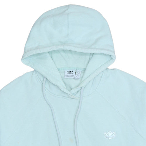 Adidas Womens Blue Pullover Hoodie Size 18 Relaxed Fit Logo Top