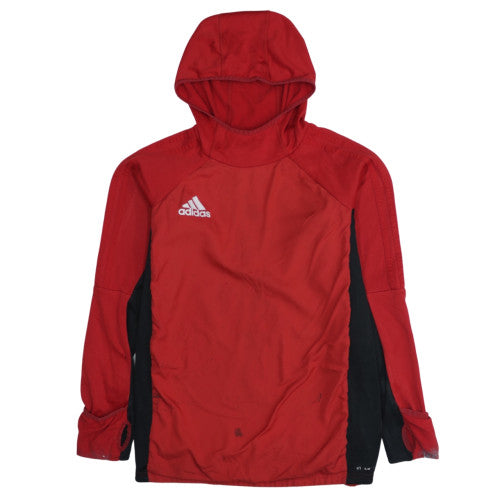 Adidas Boys Red Pullover Hoodie Size 15-16 Years Lightweight Sports Top