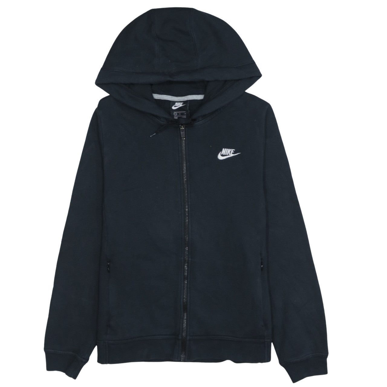 Nike Men's Black Full Zip Hoodie L Regular Fit Fleece Sweatshirt