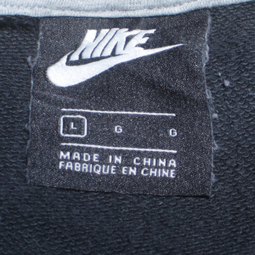 Nike Men's Black Full Zip Hoodie L Regular Fit Fleece Sweatshirt