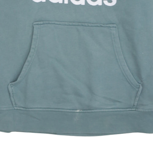 Adidas Women’s Green Hooded Pullover Sweatshirt UK 16 Trefoil Logo