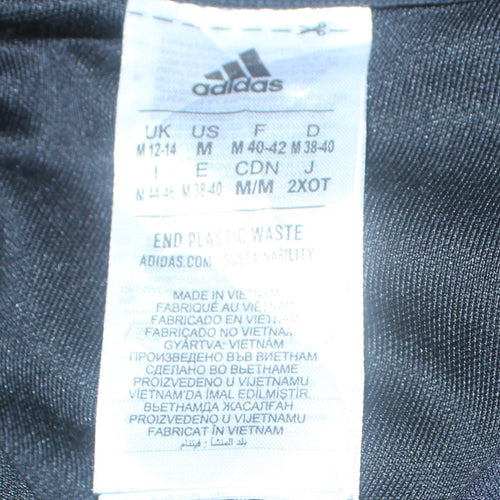 Adidas Women Black Full Zip Hoodie Medium Hooded Sweatshirt