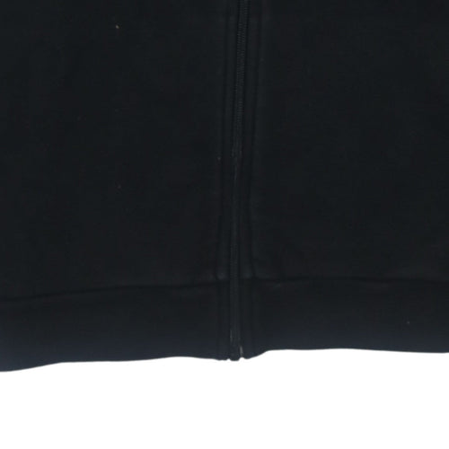 Puma Women Black Full Zip Hoodie Small Cotton Blend Logo Detail
