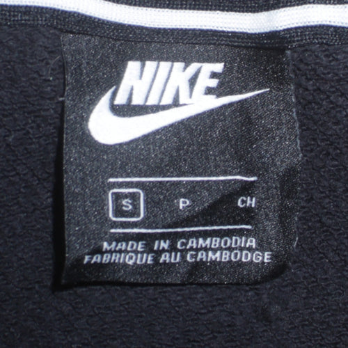 Nike Women’s Black Small Pullover Sweatshirt with All Over Swoosh Logo Print