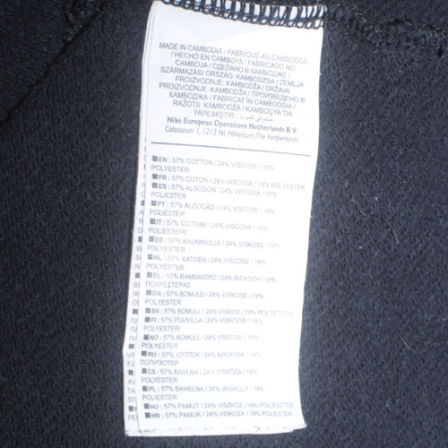 Nike Women’s Black Small Pullover Sweatshirt with All Over Swoosh Logo Print