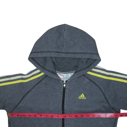 Adidas Boys Blue Full Zip Hoodie Essentials Size L Cotton Blend Sportswear