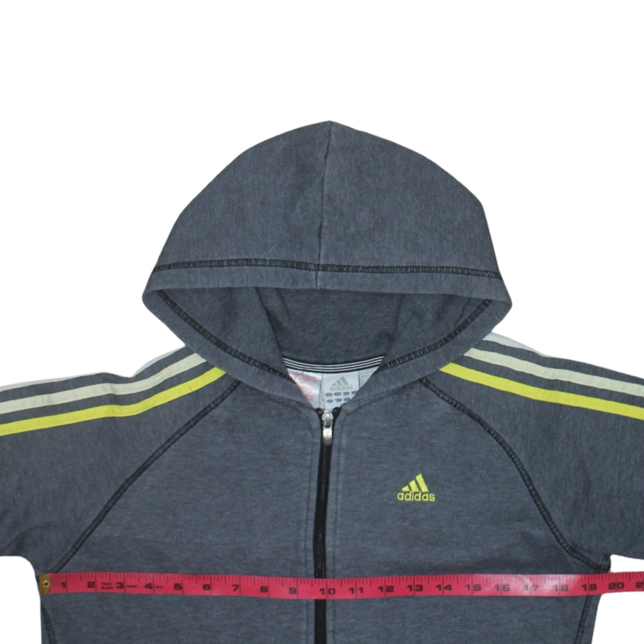 Adidas Boys Blue Full Zip Hoodie Essentials Size L Cotton Blend Sportswear