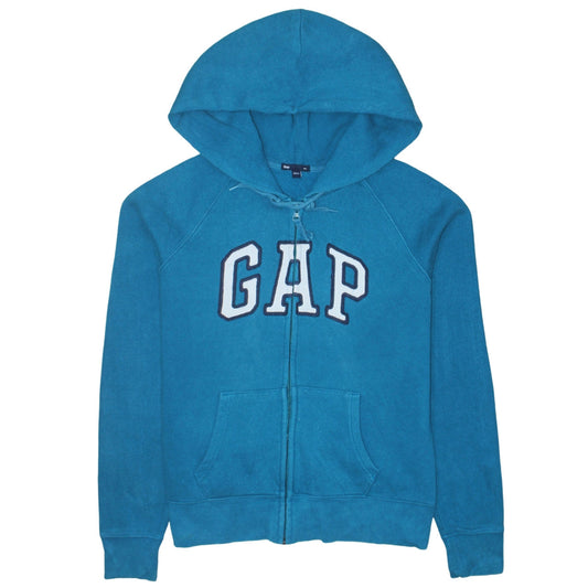 GAP Women Blue Full Zip Hoodie Sweatshirt Size M Cotton Blend