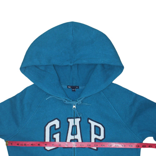 GAP Women Blue Full Zip Hoodie Sweatshirt Size M Cotton Blend