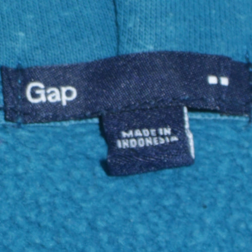 GAP Women Blue Full Zip Hoodie Sweatshirt Size M Cotton Blend