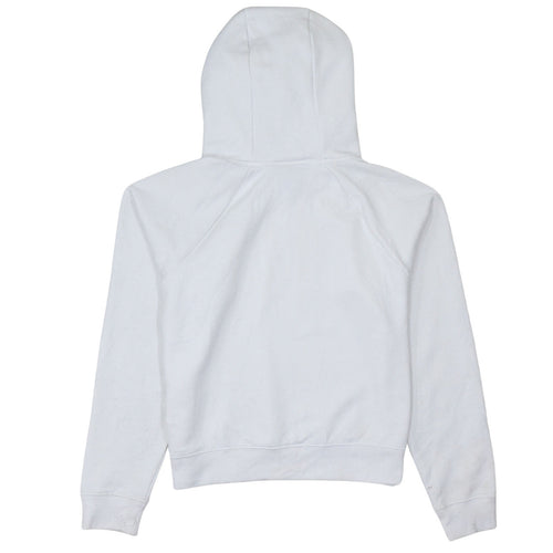 Nike Women's White Pullover Hoodie Small Logo Print Cotton Blend