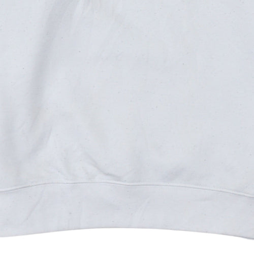 Nike Women's White Pullover Hoodie Small Logo Print Cotton Blend